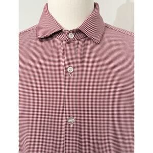 Mizzen+Main Leeward Trim Fit Button Up Dress Shirt Non-Iron Long Sleeve XL Red